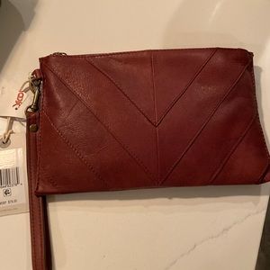 Lucky brand brown small clutch with tags
